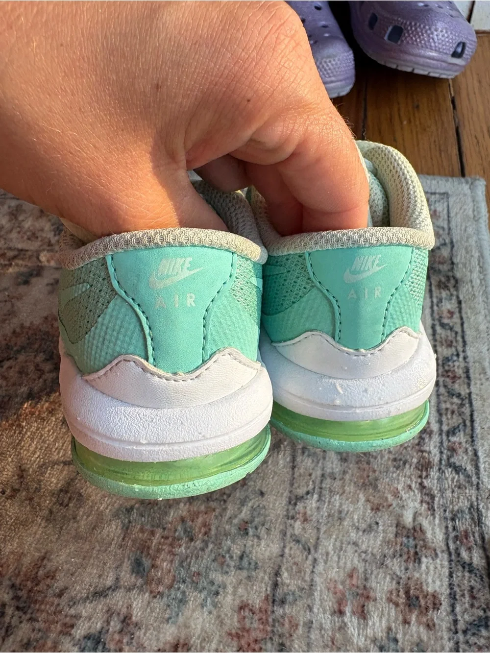 5C Toddler Nike Air Kids Mint Green Mesh Lace Up Sneakers